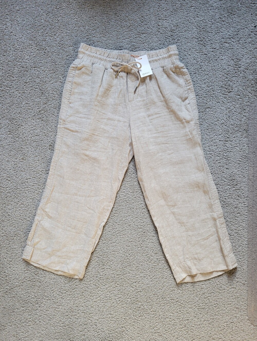 Women's Quince 100% European Linen Wide Leg Pants in Flax NWT